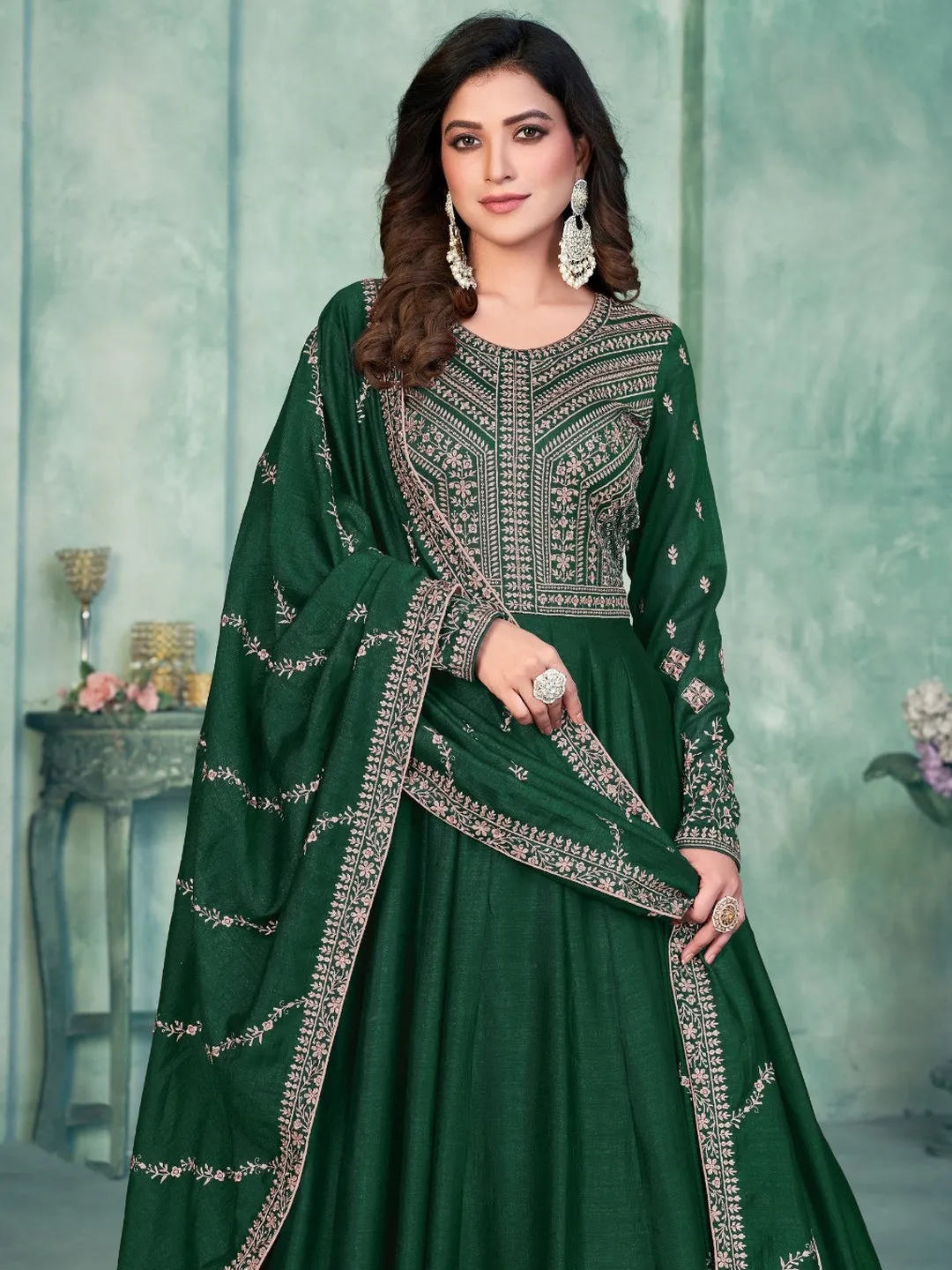 Art Silk Embroidery - Anarkali