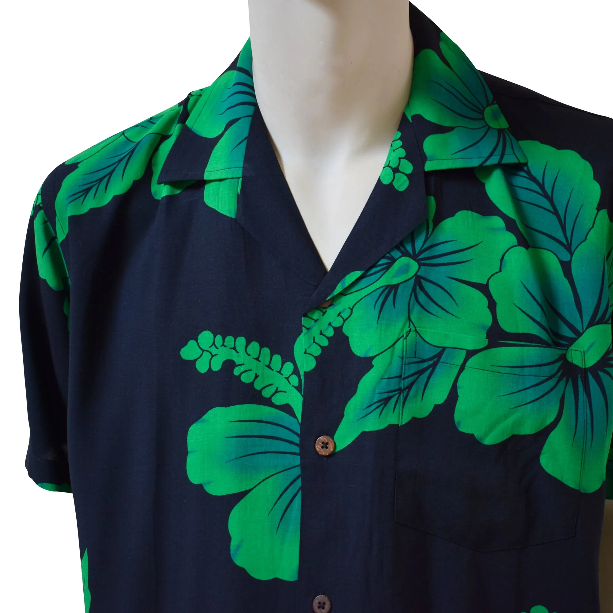 Hibiscus Flower Men's Hawaiian Aloha Shirt (Rayon)