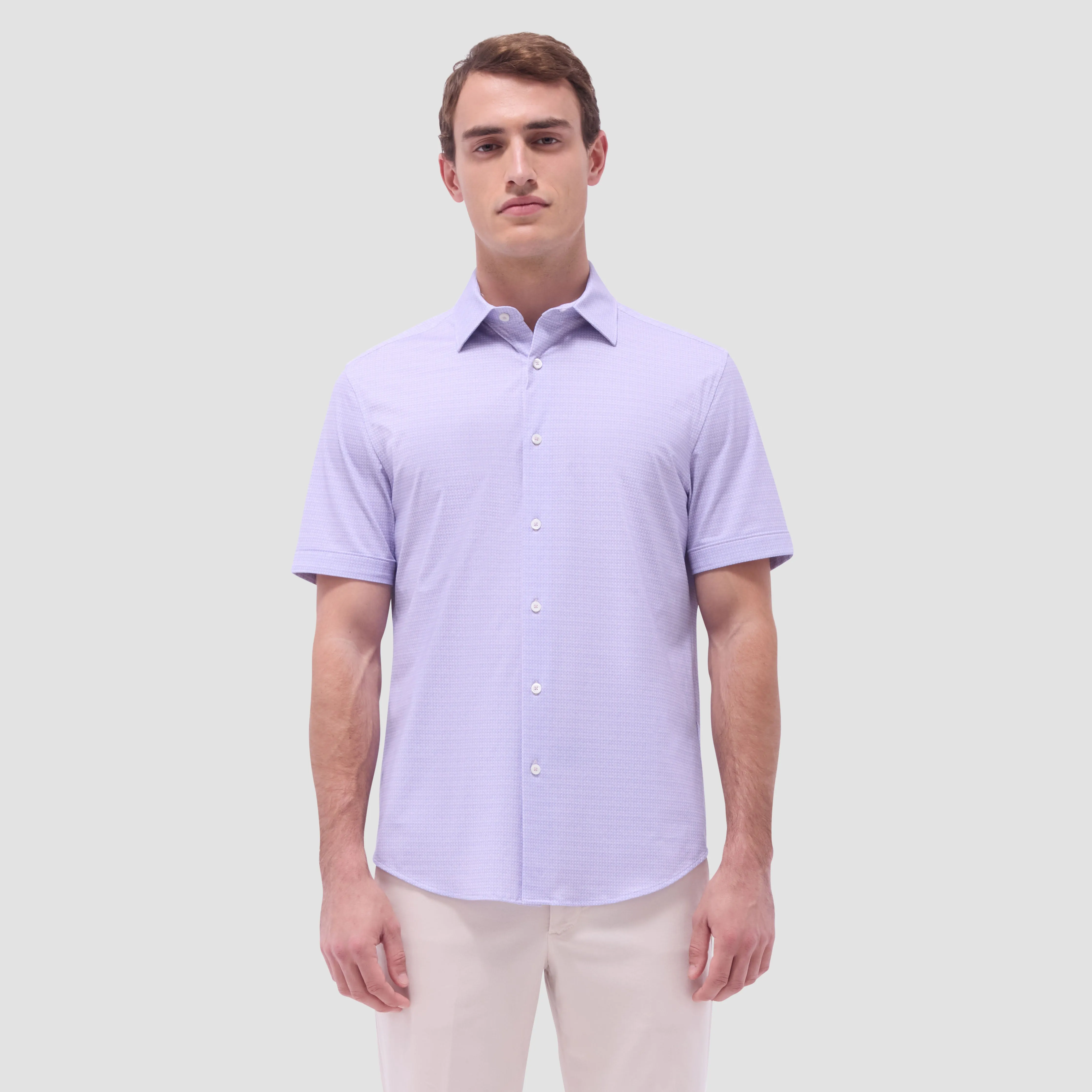 Miles Mini Check OoohCotton Short-Sleeve Shirt