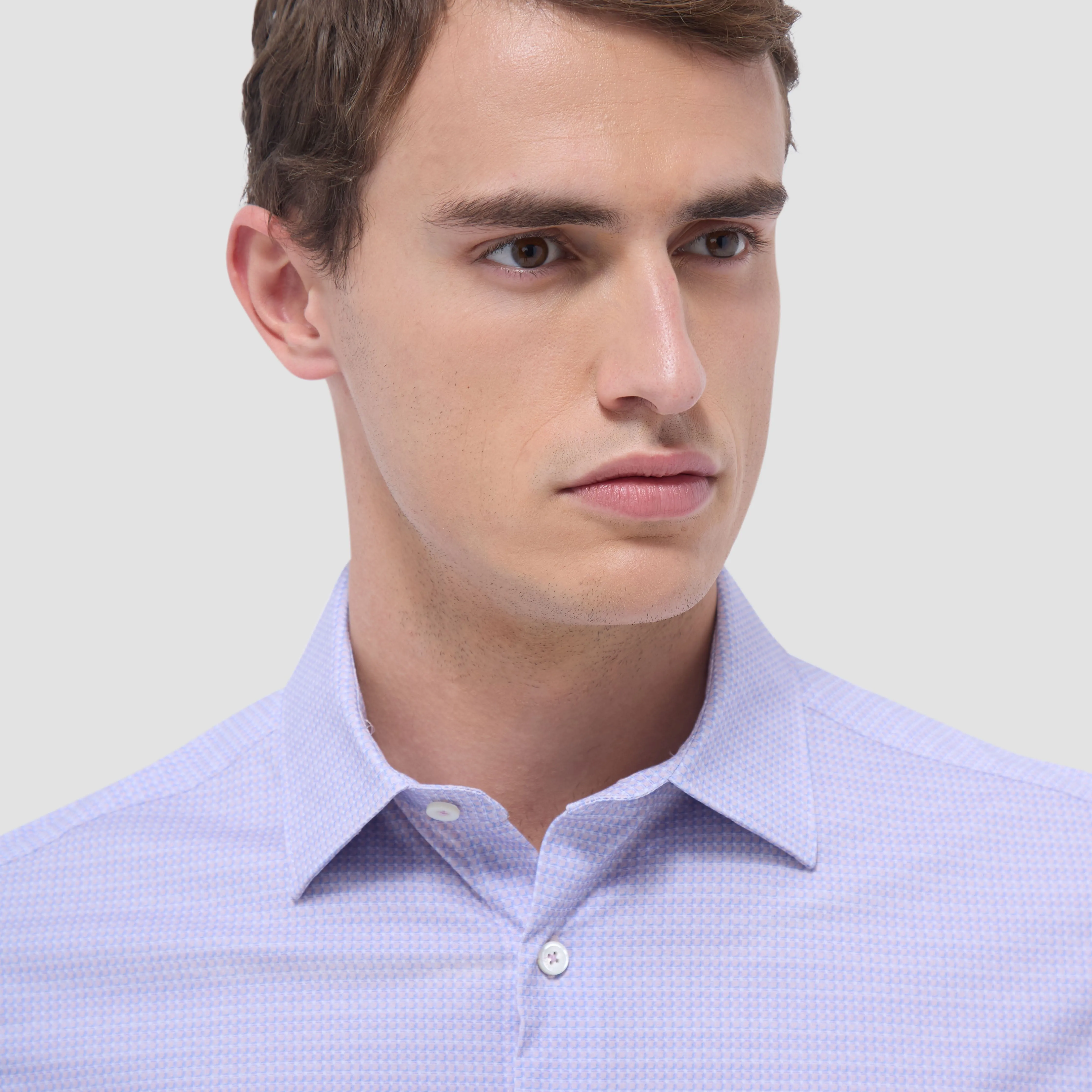 Miles Mini Check OoohCotton Short-Sleeve Shirt