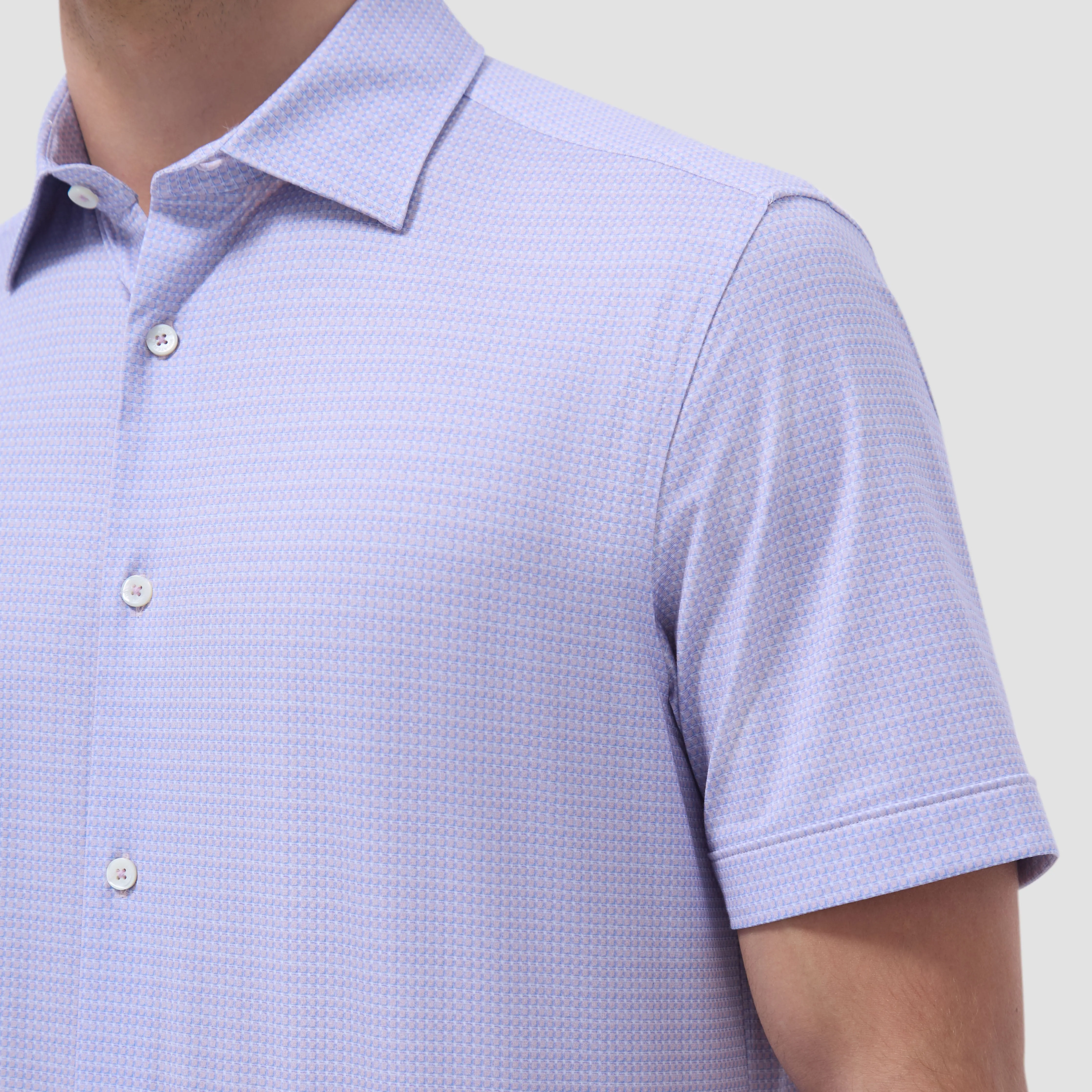 Miles Mini Check OoohCotton Short-Sleeve Shirt