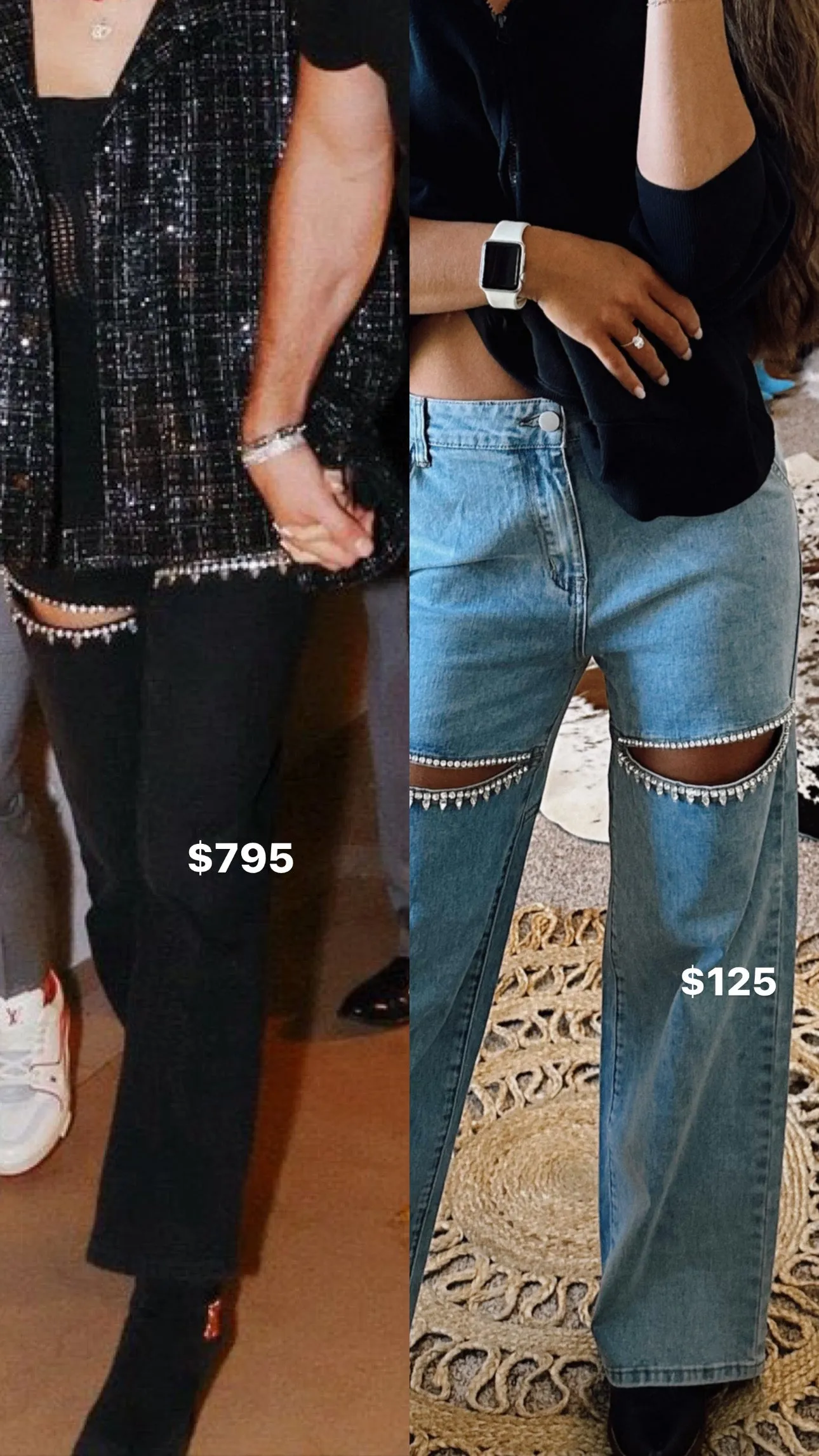 PRE ORDER!! The Nikki Denim Rhinestone Slit Jean! - Will Ship 4/11
