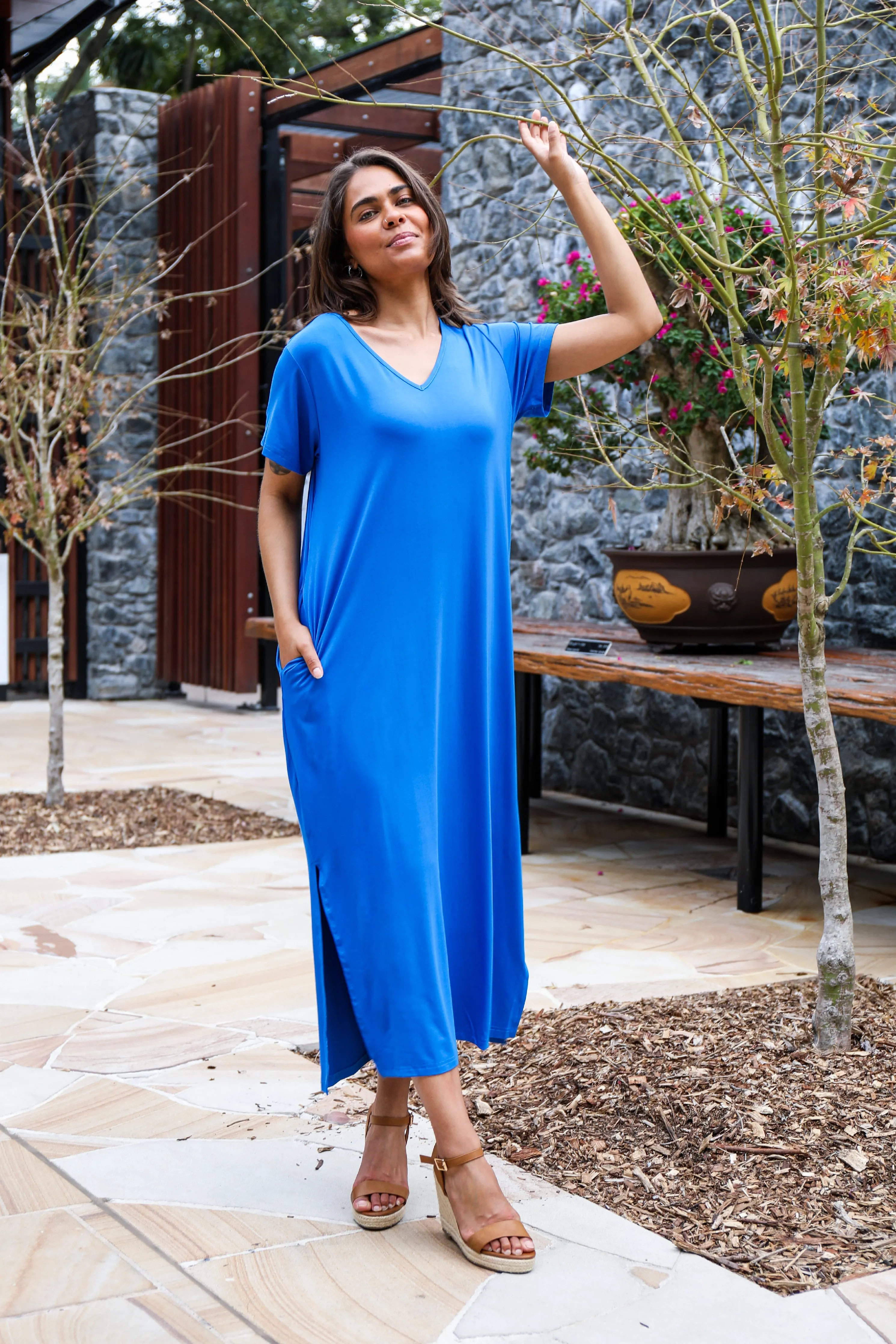 T-Shirt Maxi Dress | Ocean | FINAL SALE